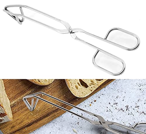 Voarge Bratenzange, Rostfreier Edelstahl, Kochen Küche Backen Brot Lebensmittelzange Grillzange, Brotclip, Carbonzange Feuerzange, Lebensmittelzange