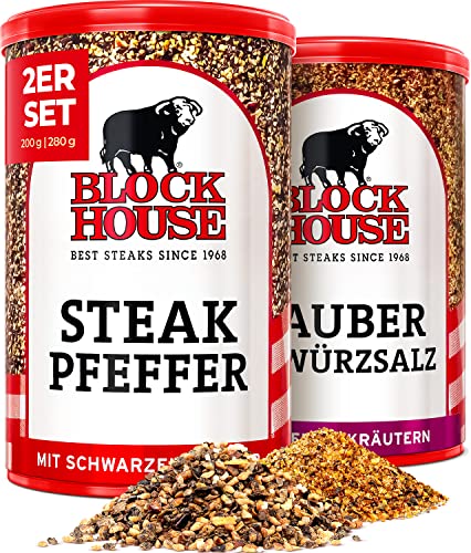 Block House Steak Pfeffer mit schwarzem Pfeffer & Zaubergewürzsalz mit feinen Kräutern