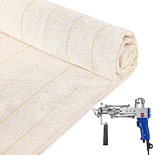 Riiai Tufting Tuch Tufting Cloth 100×500Cm, Langlebig Primäres Tufting Tuch, Mönchstuch Mit Markierungslinien Und Eingenähten Kanten, Perfekt Für Teppich-Tufting-Pistole Tufting Gun