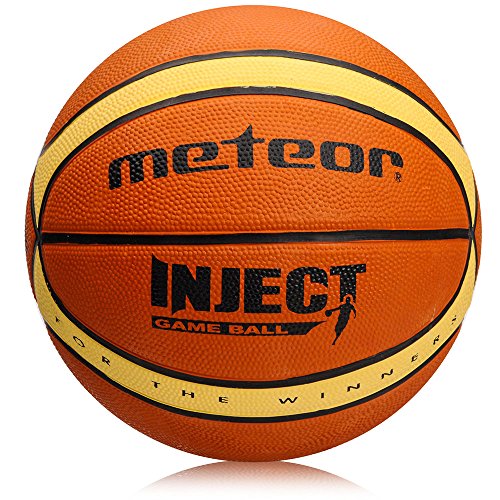 meteor® Inject: Kinder & Jugend Basketball Größe #6, Braun und Beige ideal auf die Kinderhände von 8-14 Jährigen abgestimmt, idealer Basketball für Ausbildung