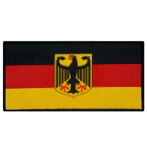 Café Viereck ® Bundeswehr Germany Deutschland Flaggen Patch mit Adler - gewebt mit Klett (8 x 4 cm)