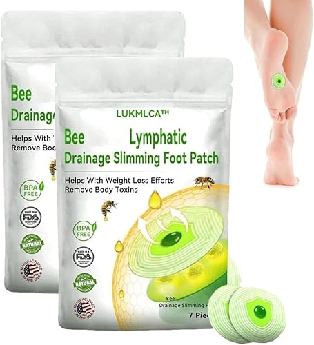 Lukmlca Bee Venom Foot Patch,Lukmlca Bee Venom Lymphatic Drainage Slimming Foot Patch,Bostore Bee Venom Slimming Patches Effective for Sleep Better & Relieve (2 pack)