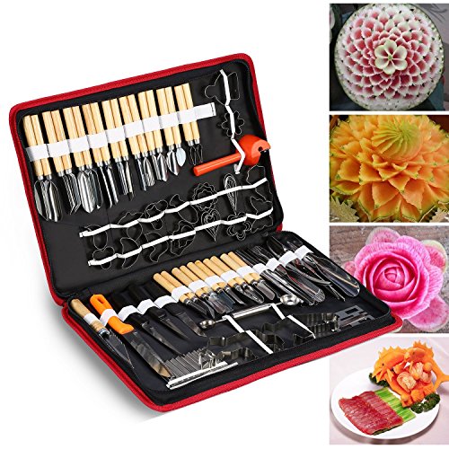 JIAN YA NA 80 STÜCKE Tragbare Gemüse Obst Lebensmittel Skulptur Gravieren Carving Holz Küche Schneiden Peeling Chef Tools Kit