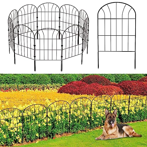 Dekorativer Gartenzaun, 10 Stück Metall Zaunelementen Dekorative, - für den Garten, Gitterzaun Set Oberbogen Zaun - für Hunde