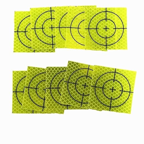 10/20/50 Stück Fluoreszierende gelbe Reflektorfolie 30 x 30 mm, reflektierendes Band, Ziel-Totalstation, weit verbreitet in der Motormessung (Größe : 10pcs)