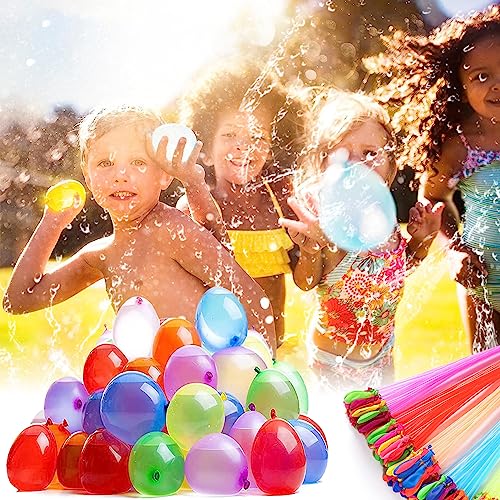 333 Stück Wasserballons, Wasserbomben Selbstschließend 60 Sekunden Schnellfüller Wasserbomben Set, Bunt Gemischt Ohne Knoten Water Balloons für Outdoor-Aktivitäten, Wasserspiele