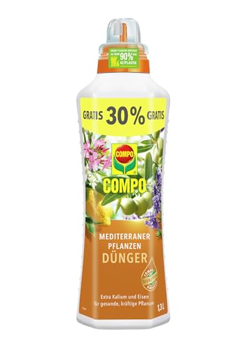 COMPO Mediterraner Pflanzendünger – Spezial-Flüssigdünger für mediterrane Pflanzen – 1,3 L