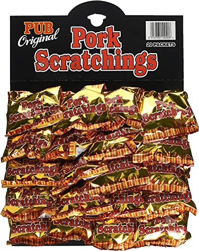 Pub Originals Pork Scratchings - Speckkrusten - Typisch englische Schweinekrusten - Jerky Snack Trockenfleisch 20 x 18g - Frische Ware - MHD 11/2024