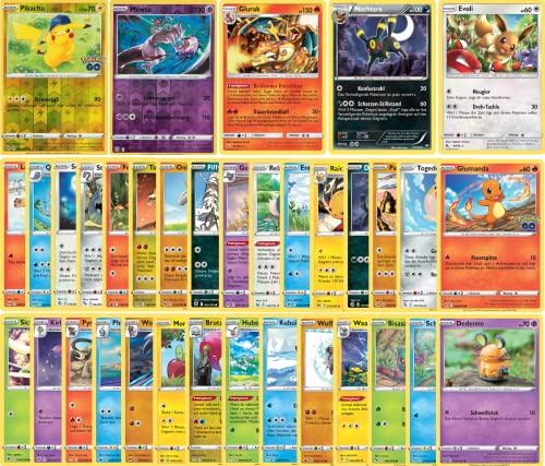 Pokemon Karten Deutsch - 30 Originale Pokemon Karten mit Holo und Seltenen Karten - Individuelles Kartenset kompatibel mit Pokemon Karten