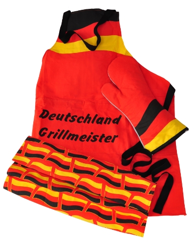 Brauns Deutschland Grill-set 3-teilig, schwarz/rot/gold, 95010