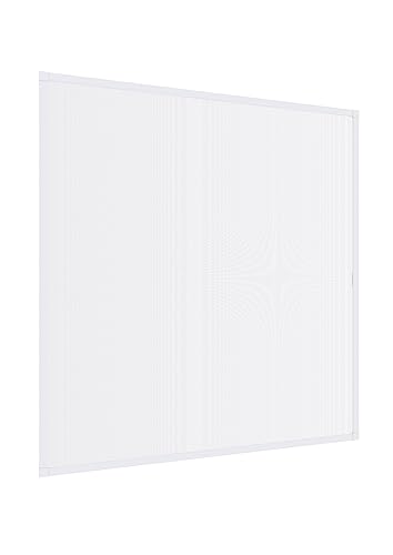 Windhager Insektenschutz Rahmen Fenster Expert, Fiberglasgewebe mit Aluminiumrahmen, Fliegengitter, Selbstbausatz ohne bohren, 100 x 120 cm, weiß