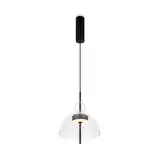 MAYTONI DECORATIVE LIGHTING Moderne Pendelleuchte Bangkok LED Schwarz aus Glas Transparent Farbe und Metall 1200 Lumen - 12W Diameter- 25 Zm. für Küche, Schlafzimmer, Wohnzimmer, Esszimmer, Lobby