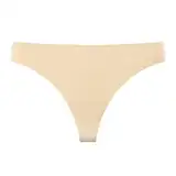 Nahtlose Bikini-Unterwäsche aus Eisseide für Damen, niedrige Taille, bequem, atmungsaktiv, Reiner Unterteil, Tanga für Mädchen Damen Sexy Unterwäsche Unten Offen (Beige, M)