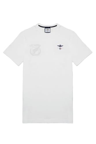 Aeronautica Militare TS2380 Herren-T-Shirt, Sweatshirt, Sportzentrum, Weiß, Large