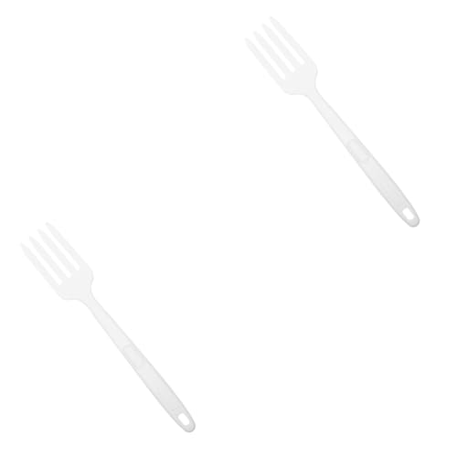 CONGARTENO 2st Kochgabel Aus Silikon Mischgabel Speisegabel Kochgabel Für Die Küche Küchenversorgung Silikongabel Zum Kochen Wiederverwendbare Kochgabel Hausmannskost Kieselgel Weiß