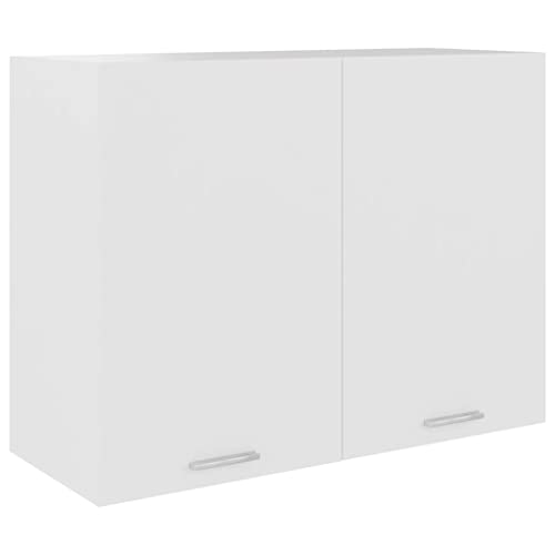 vidaXL Hängeschrank 2 Regalböden Küche Schrank Einbauküche Küchenzeile Küchenmöbel Oberschrank Küchenschrank Weiß 80x31x60cm Holzwerkstoff