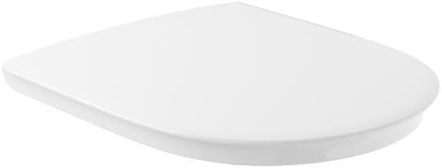 Villeroy & Boch WC-Sitz ViCare barrierefrei Weiß Alpin AntiBac - mit Absenkautomatik - Abnehmbarer, bruchsicherer Toilettensitz aus Duroplast - Antibakterieller Klodeckel D-Form - Original Ersatzteil