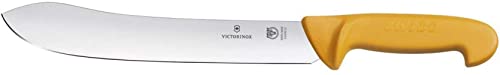 Victorinox Swibo Bankmesser, Schlachtmesser, Extra Scharfe Klinge, Signalfarbe, Sicherheitsgriff, Spülmaschinenfest