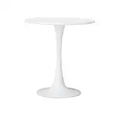 EGOONM Moderner Runder Esstisch mit Sockel, Mid-Century Freizeittisch für Küche, Esszimmer & Wohnzimmer, Desktop ist EIN Vollständiges Panel, 70 * 70 * 75cm (Weiß)