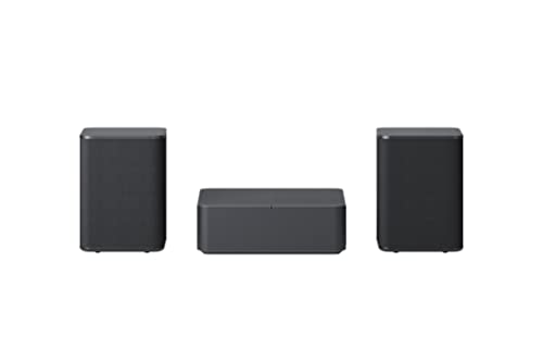 LG SPQ8-S kabellose Rück-Lautsprecher (140 Watt) für die LG Soundbars DS90QY & DS80QY, Dark Steel Silver [Modelljahr 2022]