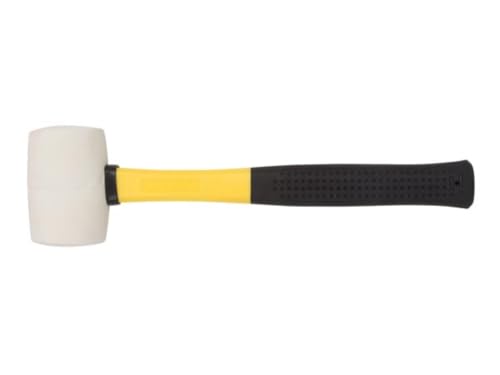Toolland Gummihämmer, weißer Kopf 500 g, Glasfaserstiel, ideal zum Verlegen von Fliesen ohne Spuren