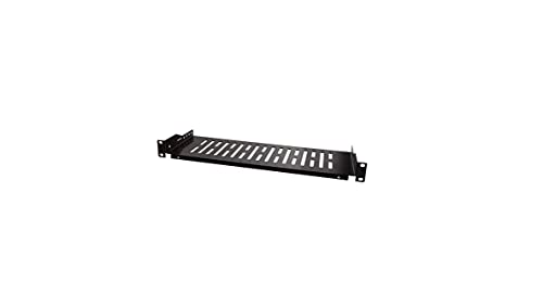 LogiLink SF1C25B - 19" Einschubfach (1 HE) für Stand-, Serverschränke mit mind. 150mm Tiefe, max. 10kg Tragkraft, Schwarz