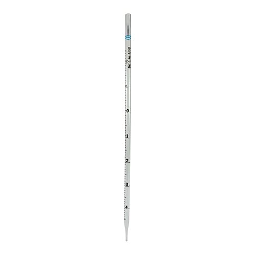 Moonlab Polystyrol Serologische Pipetten, Einzeln Steril Verpackt, Transparent, 5 ml Kapazität, 340mm Länge, 200 Stück