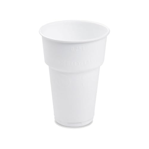 SWS 1250 Trinkbecher 200/250 ml Ø78mm weiß Glühweinbecher, Wintermarktbecher aus XPP