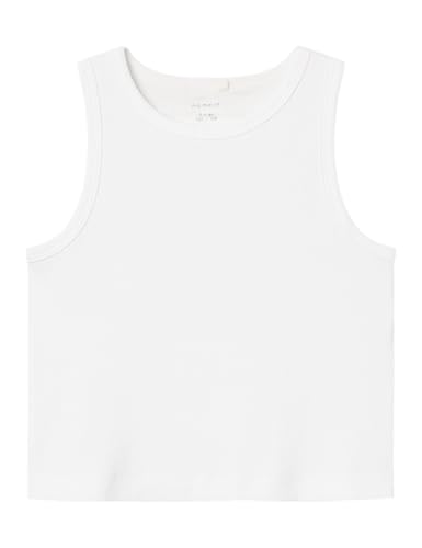 NAME IT Mädchen Nkfnakal Sl Crop Noos Tanktop, Bright White, 158-164 EU