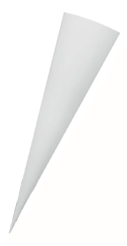 Adina Bastelschultüte Schultüten - Rohling stabil, weiß, 70cm rund ohne Verschluss, Stabiler Karton (Weiss 70cm, 1)