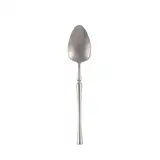 Lepel Vintage-Löffel aus mattem Edelstahl, spitzer Teelöffel, Vorspeisenlöffel, Dessert-Kaffeelöffel, Besteck-Set, 2er-Set, Silber Soeplepel (Size : S)