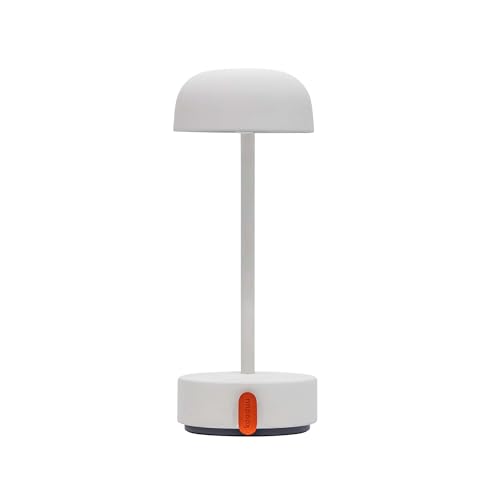 Kooduu - Fokus Tischlampe - Schreibtisch- und Nachttischleuchte - Tragbar, Dimmbar, Kabellos, mit Akku und über USB aufladbar, für Wohnzimmer, Wolkig Weiß