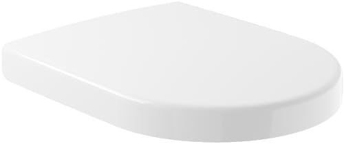 Villeroy & Boch ViCare WC-Sitz barrierefrei - Toilettendeckel Weiß Alpin mit Absenkautomatik - Abnehmbarer, bruchsicherer Toilettensitz aus Duroplast - Klodeckel D-Form - Original Ersatzteil