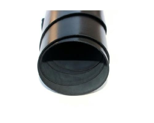 COULPER Vollnarbiges Rindsleder in Baver-Farbe, echtes pflanzlich gegerbtes Leder, Bastelmaterial, glänzende Oberfläche, Schwarze Farbe