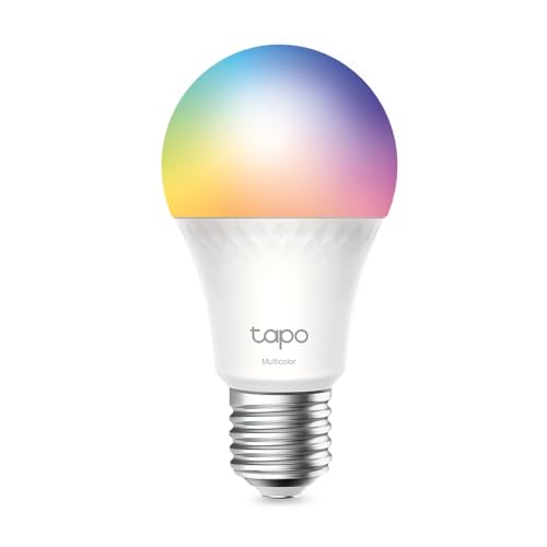 Tapo TP-Link L535E alexa lampe E27, Matter zertifiziert, Mehrfarbrige dimmbare smarte WLAN Glühbirne, Kompatibel mit Alexa, Siri oder Google Assistant, Energieüberwachung, Kein Hub notwendig