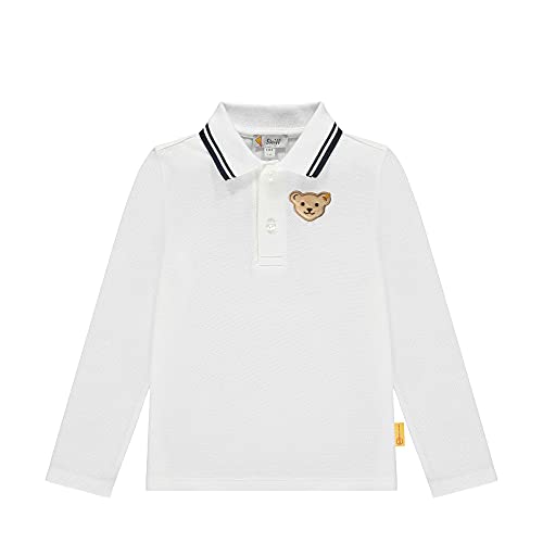 Steiff Mädchen Poloshirt Langarm T Shirt, Bright White, 98 EU