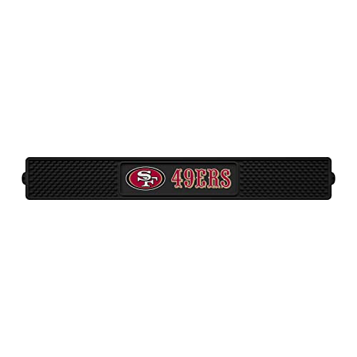 FANMATS - 13997 NFL San Francisco 49ers Vinyl-Getränkematte, 8,3 x 61 cm, Schwarz