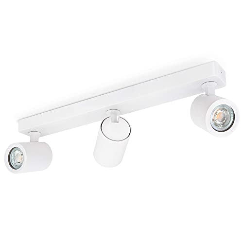 linovum TENJO Deckenstrahler 3 flammig weiß schwenkbar & drehbar mit LED GU10 2W warmweiß 230V