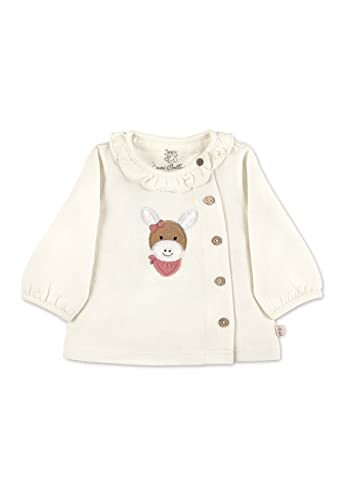 Sterntaler Baby Mädchen Langarmshirt Baby GOTS Langarm-Shirt mit Struktur - Baby Shirt Langarm - mit Esel Applikation und Knopfleiste - beige, 68