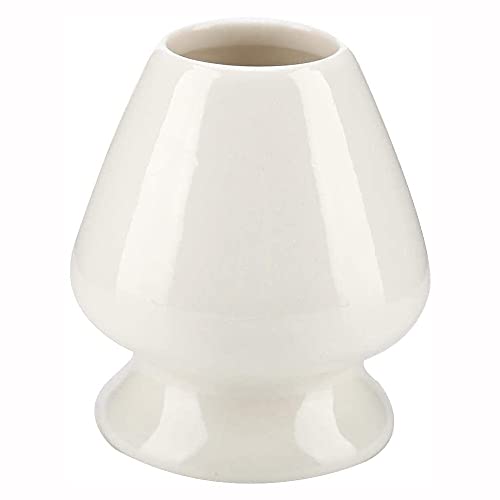 ANCLLO Matcha Schneebesen Ständer Keramik für Bambus Matcha Chasen für Tee Set Zubehör (Weiß)