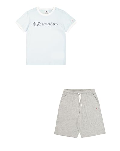 Champion Jungen Legacy Boy-Graphic Crewneck with Large Print Set, Blau (BS187), 7-8 Jahre
