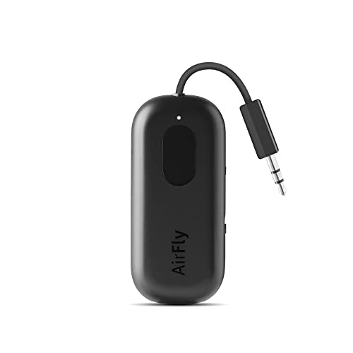 Twelve South AirFly Pro Bluetooth Wireless Audio Transmitter/Receiver für bis zu 2 AirPods/Wireless Kopfhörer; Verwendung mit jeder 3,5 mm Audio Buchse, Schwarz