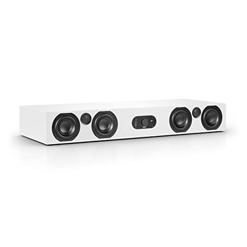 Nubert nuBoxx AS-425 max | Weiße Soundbar mit weißer Front | Stereobar für HiFi | TV-Lautsprecher belastbar bis 50 kg | Soundbase mit Klangregelung | Stereobase für Heimkino | Sounddeck