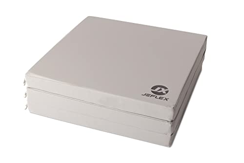Jeflex - graue klappbare Weichbodenmatte & Turnmatte 180 x 60 x 6 cm MADE IN GERMANY/faltbare Gymnastikmatte/platzsparende Fitnessmatte & faltbare Yogamatte/dicke Sportmatte für Kinderzimmer