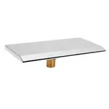 Edelstahl Pool Wasserfall Brunnen, Wand montiert Kaskade Wasserfunktion G1/2 Draht, für Pools Hinterhof SPA Teich 19x10x5cm