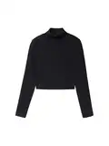 TOM TAILOR Mädchen Kinder RIPP Longsleeve mit Stehkragen, 36423 - Heavy Black, 140