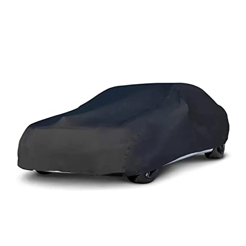 LST Autoabdeckung Indoor – lackschonende und Dehnbare Autogarage. Car Cover Innenbereich für Autohäuser und Endverbraucher. Auto Abdeckplane schützt vor Sonne, Staub. (Schwarz, M (410x130x120cm))