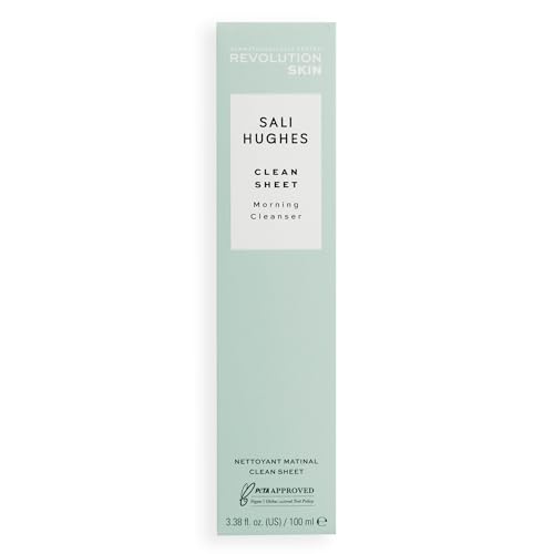 Revolution Skincare x Sali Hughes Clean Sheet Morning Cleanser, Hydriere, Aufhellen & Peelen, Reinige & Beruhige die Haut, angereichert mit Hyaluronsäure