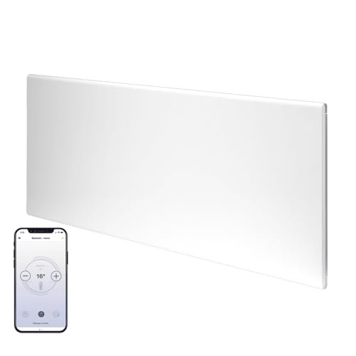 Adax Neo H Elektroheizung Wandmontage - Konvektor Heizung Elektrisch Intelligente Wifi - Radiator Heizung - Elektro Heizkörper - 1000W Weiß 330mm Smartphone-Steuerung LCD-Anzeige KWT IP24C Class II