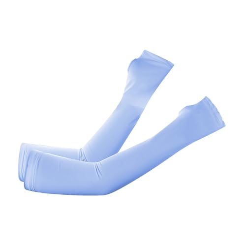 Kinder-Eis-Ärmel für Mädchen von 8 bis 12 Jahren, Outdoor, Sonne, Armstulpe für Jungen, atmungsaktive Ärmel für Damen, blau, M